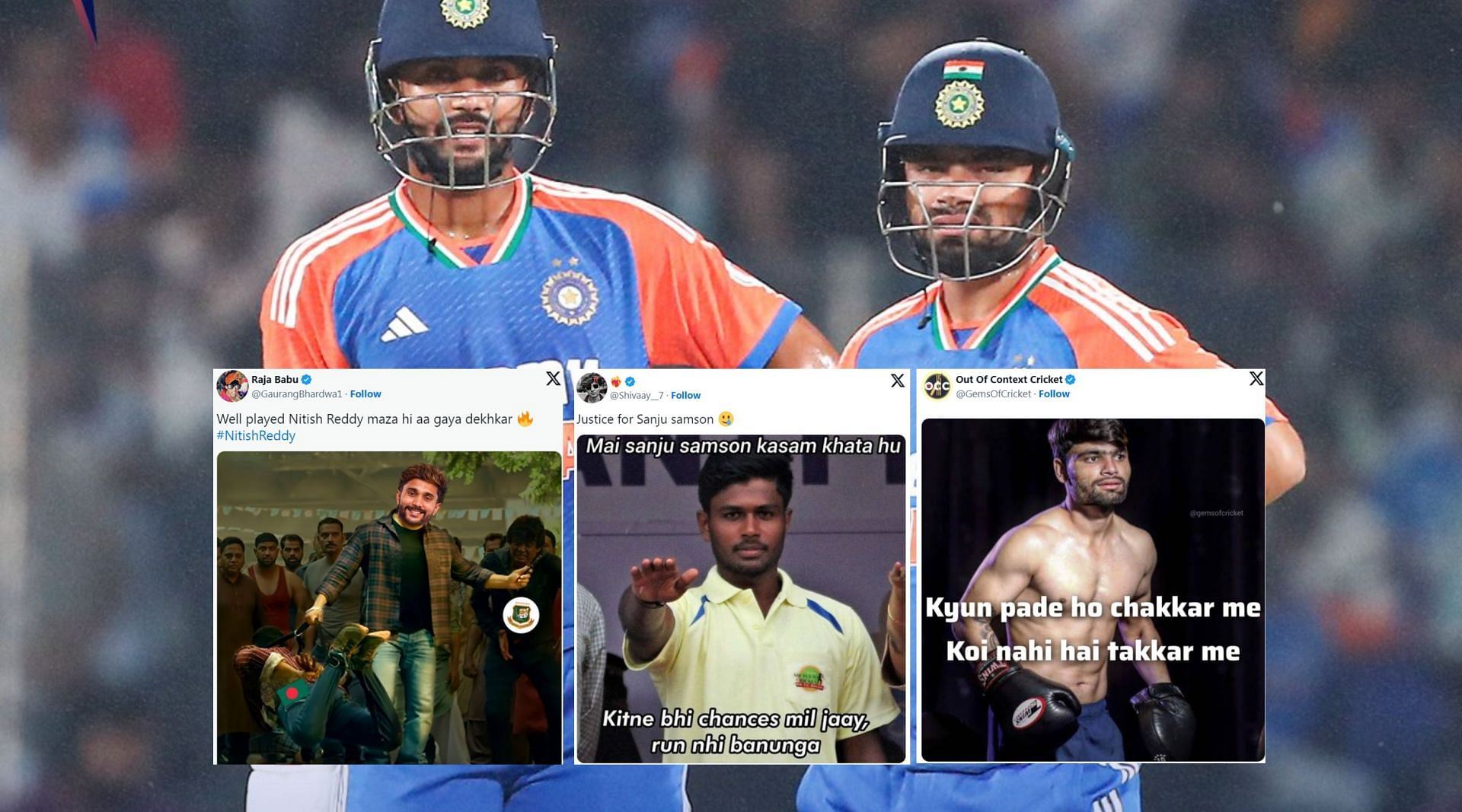 Fans react after 1st innings on Wednesday. (Image: X - BCCI, @GemsOfCricket, @GaurangBhardwa1, @Shivaay__7)