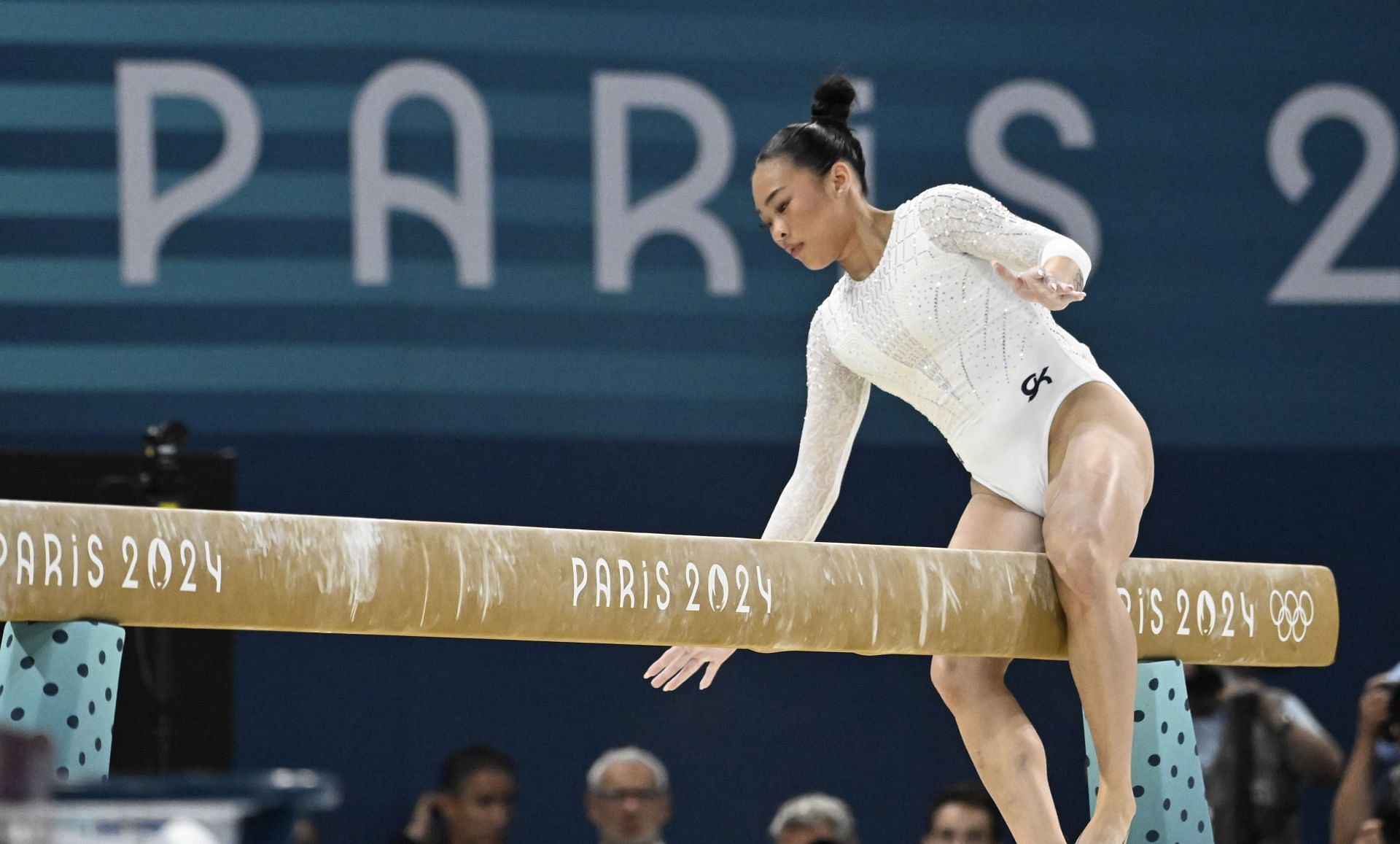 Gymnastics during the 2024 Paris Olympic Games: Suni Lee of the United States on Monday, August 5 | Getty Images