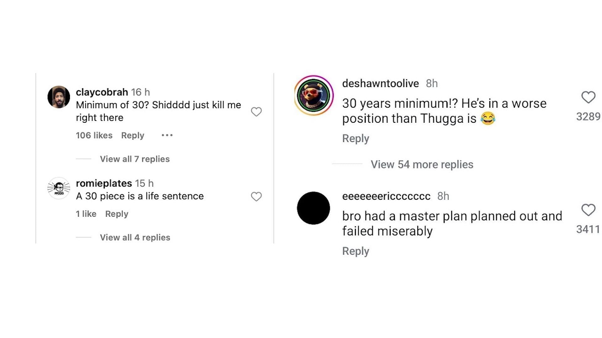 Screenshots of comments from DJ Akademik&#039;s Instagram post (Image via Instagram/@akademiks)