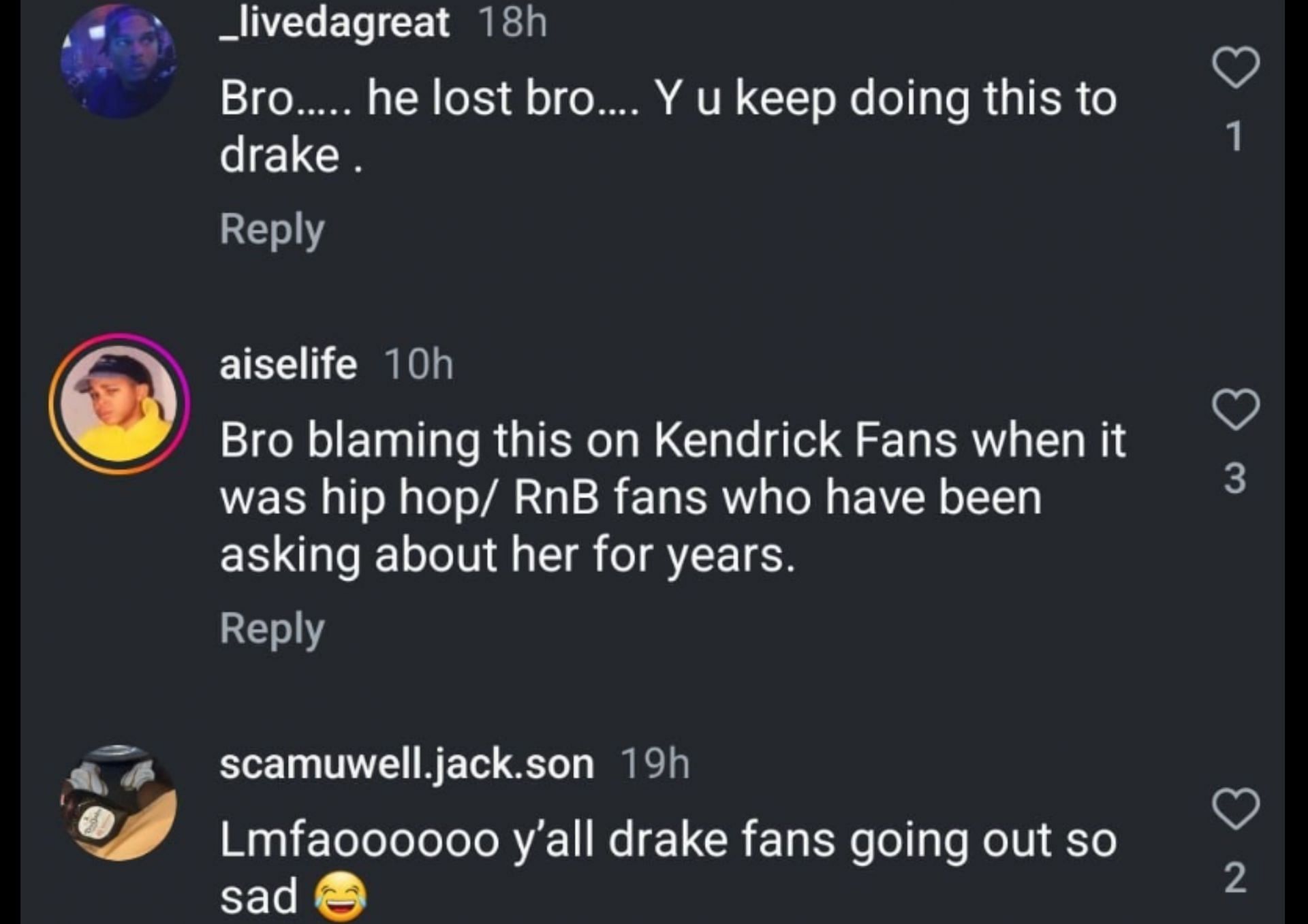 Comments on DJ Akademiks&#039;s post on Drake&#039;s secret daughter allegations (Image via Instagram/akademiks)