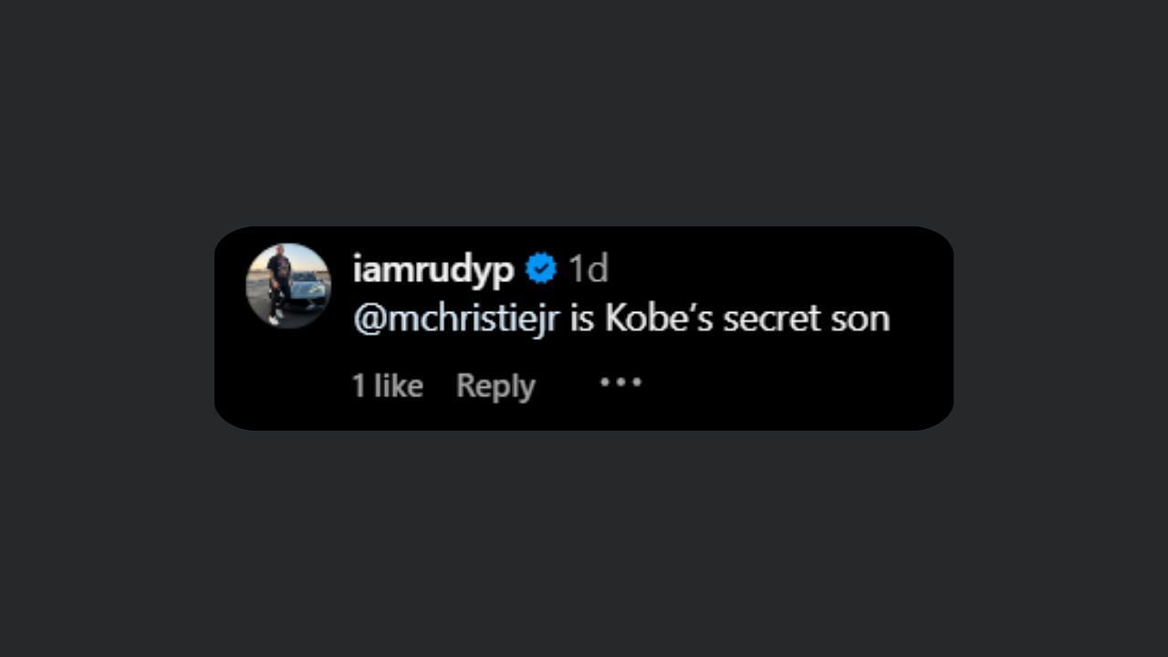 Fan compares Max Christie to Kobe Bryant. (Credits: @lakers/Instagram)