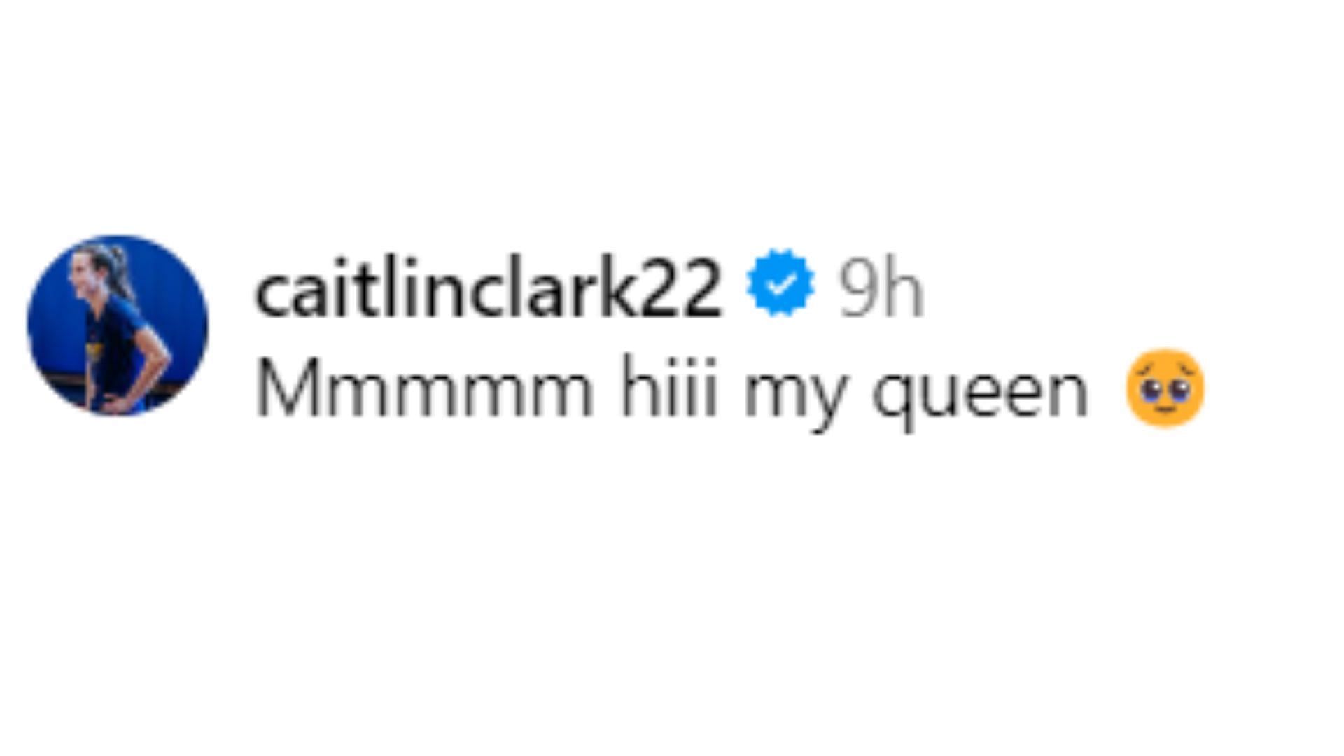 Caitlin Clark&#039;s reaction on Instagram (Image Source: @jadagyamfi/Instagram)