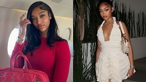 Jordyn Woods’ sister Jodie Woods reacts to Angel Reese's touchdown in NYC for a meetup