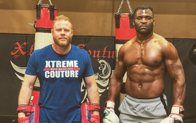 Photo: Coach Eric Nicksick pens two-word tribute to Francis Ngannou's late son with a heartwarming picture of the two