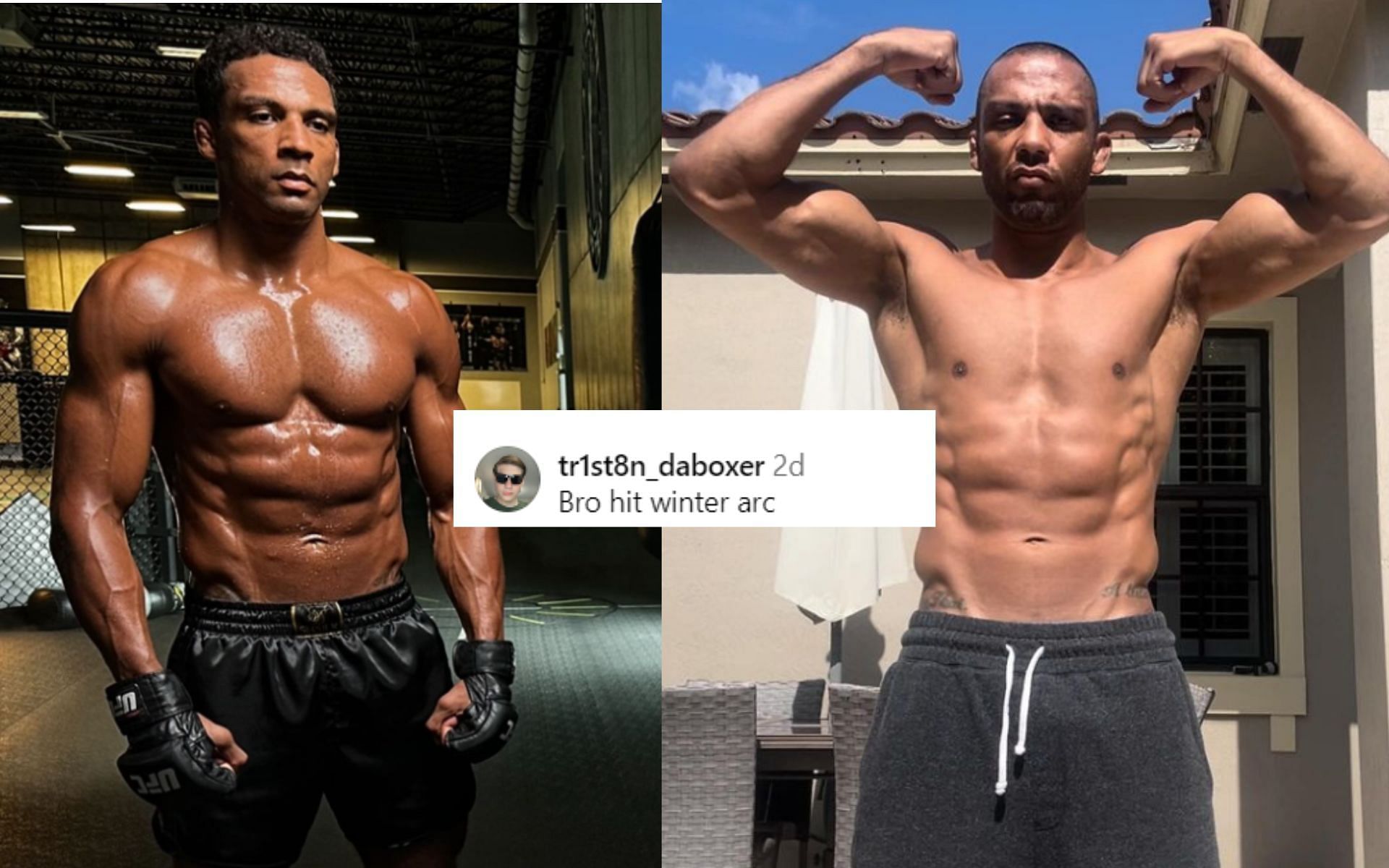 "I need bro's gym routine asap" Fans react as UFC vet places himself