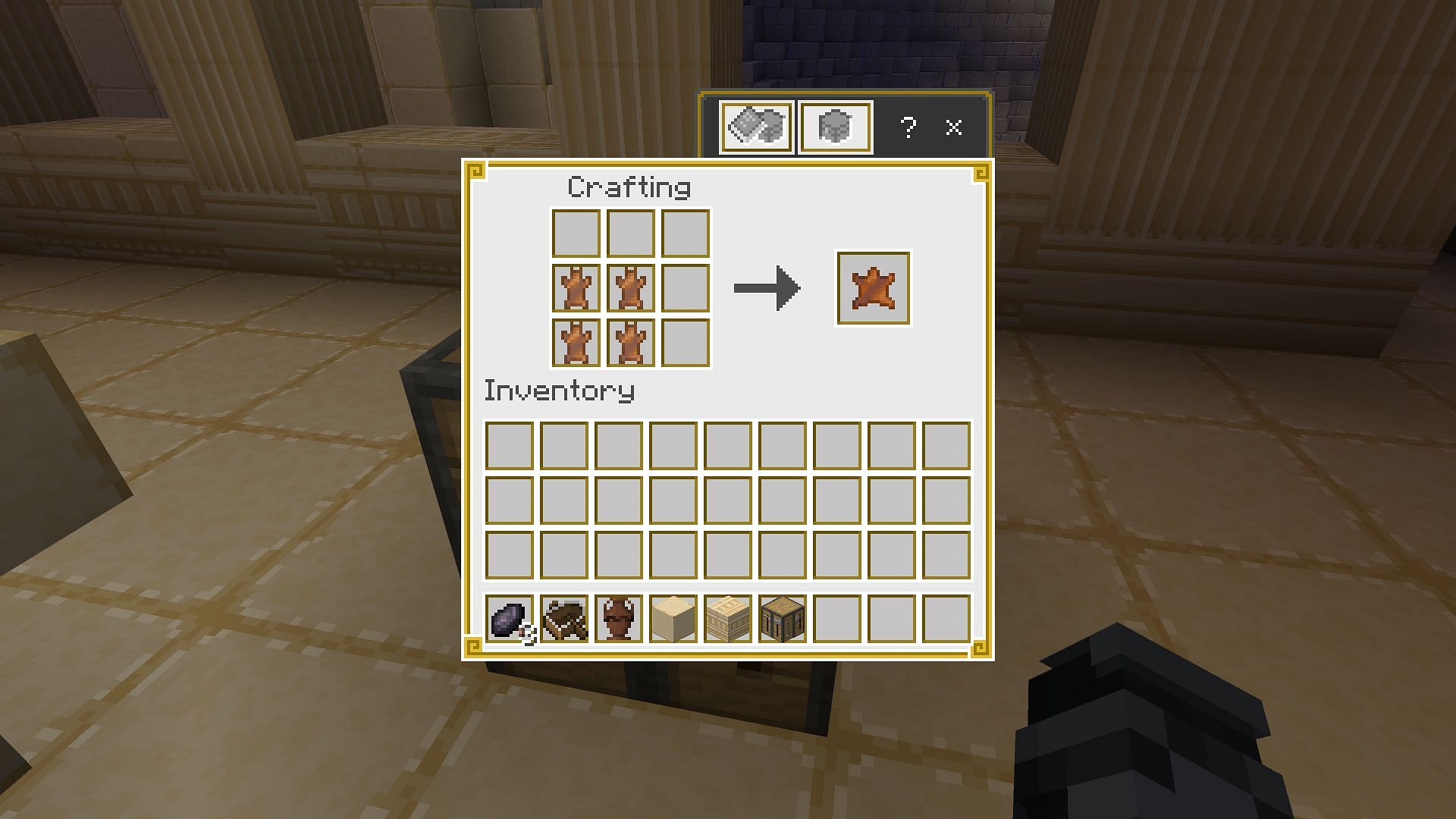 You can craft leath using rabbit hides (Image via Mojang Studios)