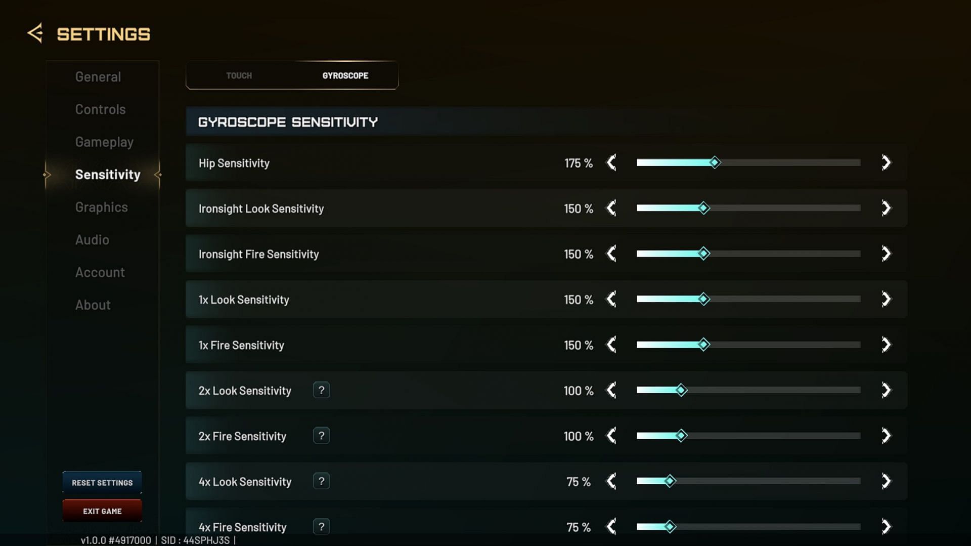 Indus Battle Royale gyroscope sensitivity settings (Image via SuperGaming)