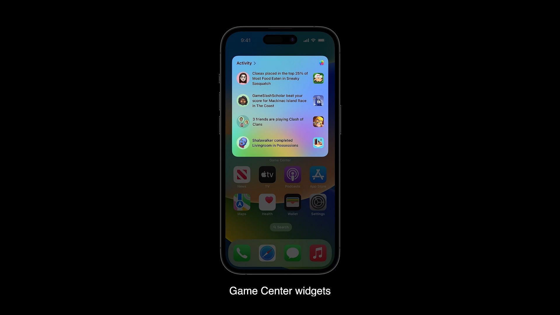 The Game Center widget (Image via Apple)