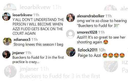 Fans' comments on UConn Huskies Instagram post