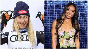 Mikaela Shiffrin on meeting Simone Biles at Paris Olympics - "She just giggles and it's contagious"