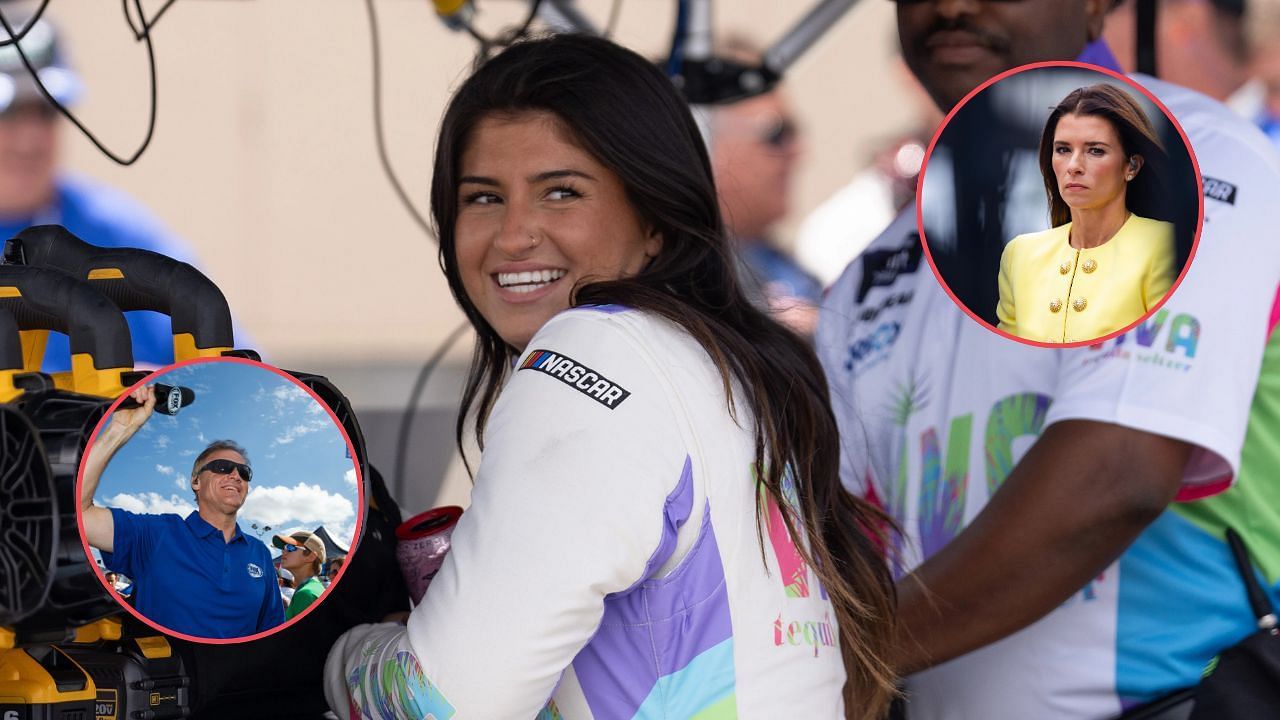 Hailie Deegan (foreground), Danica Patrick (circle) and Kenny Wallace (circle). Credit: Imagn Images