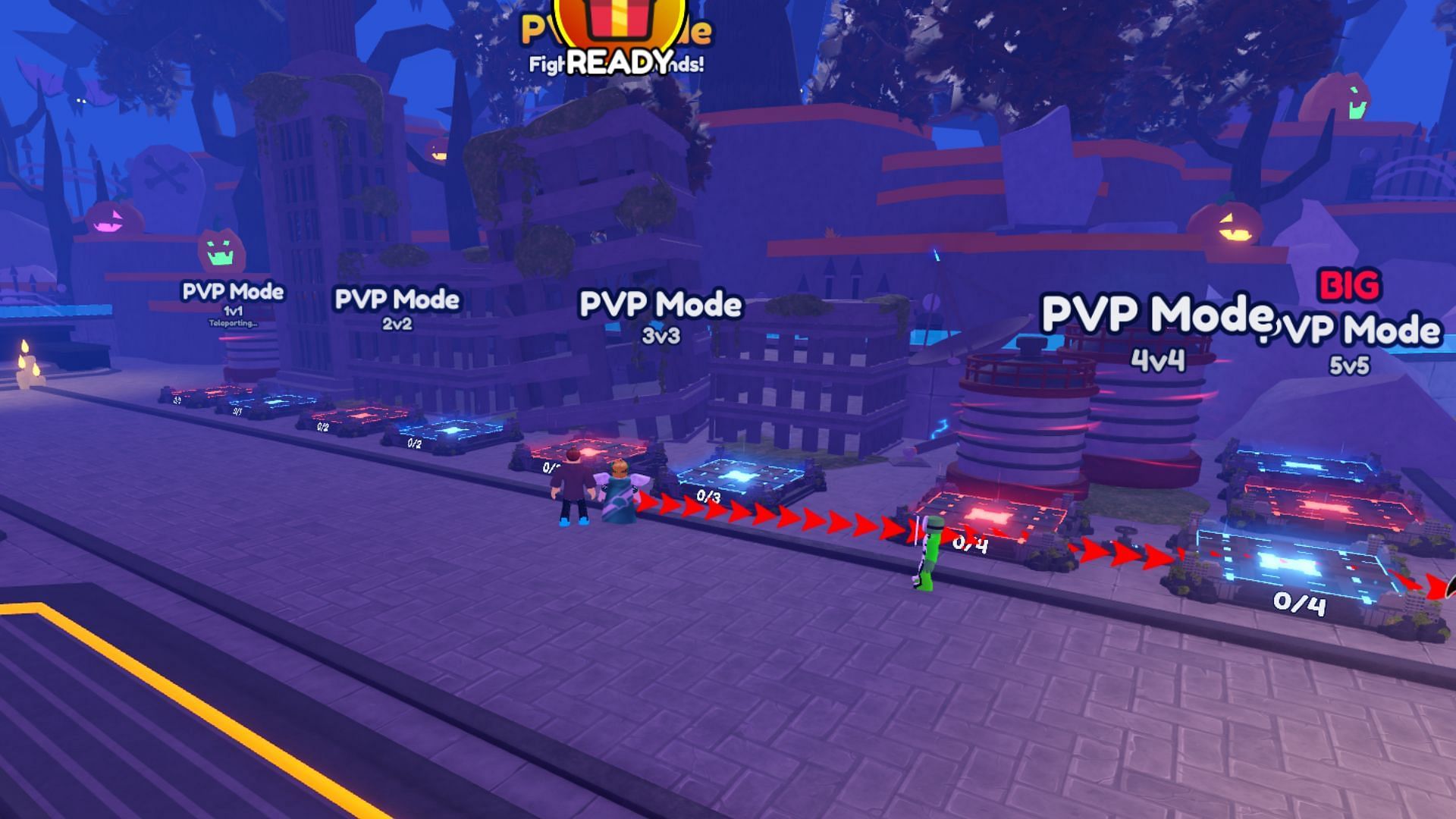 There are various options in the PvP mode (Image via Roblox)