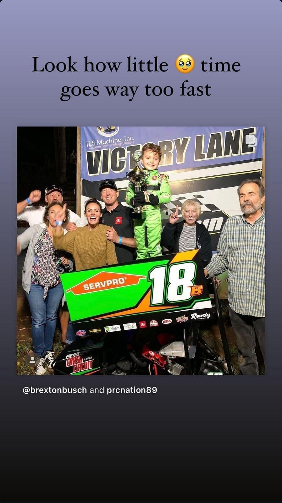 Screengrab of Kyle Busch&#039;s wife Samantha&#039;s Instagram story (@samanthabusch)