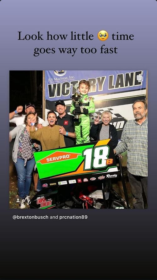 Screengrab of Kyle Busch's wife Samantha's Instagram story (@samanthabusch)