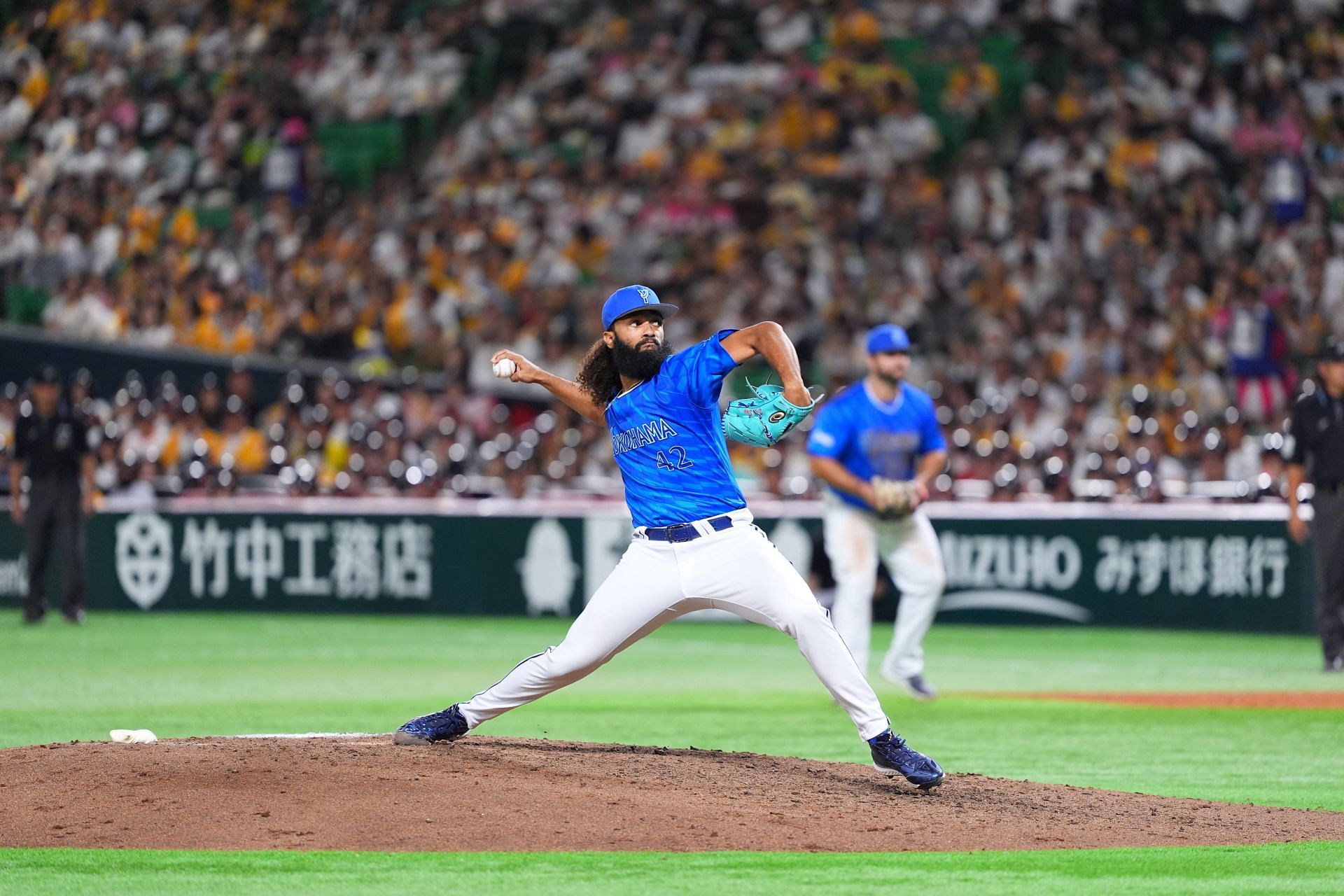 Yokohama DeNA BayStars starter Andre Jackson (credit: Yokohama DeNA BayStars/X)