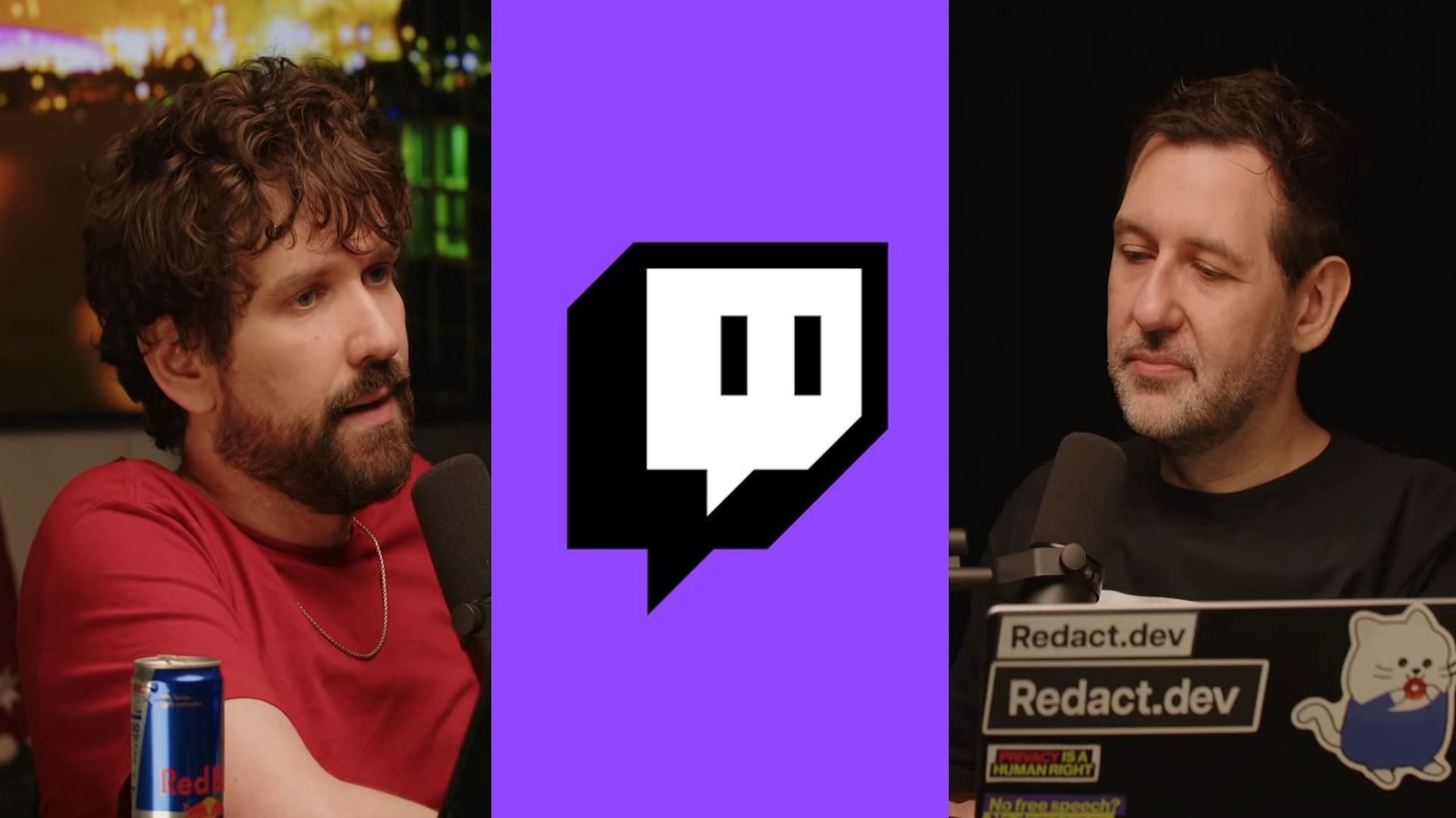 Destiny and co-podcast-host Dan claim Twitch has banned Israelis from creating accounts on the platform (Image via Destiny/YouTube, Twitch.tv)