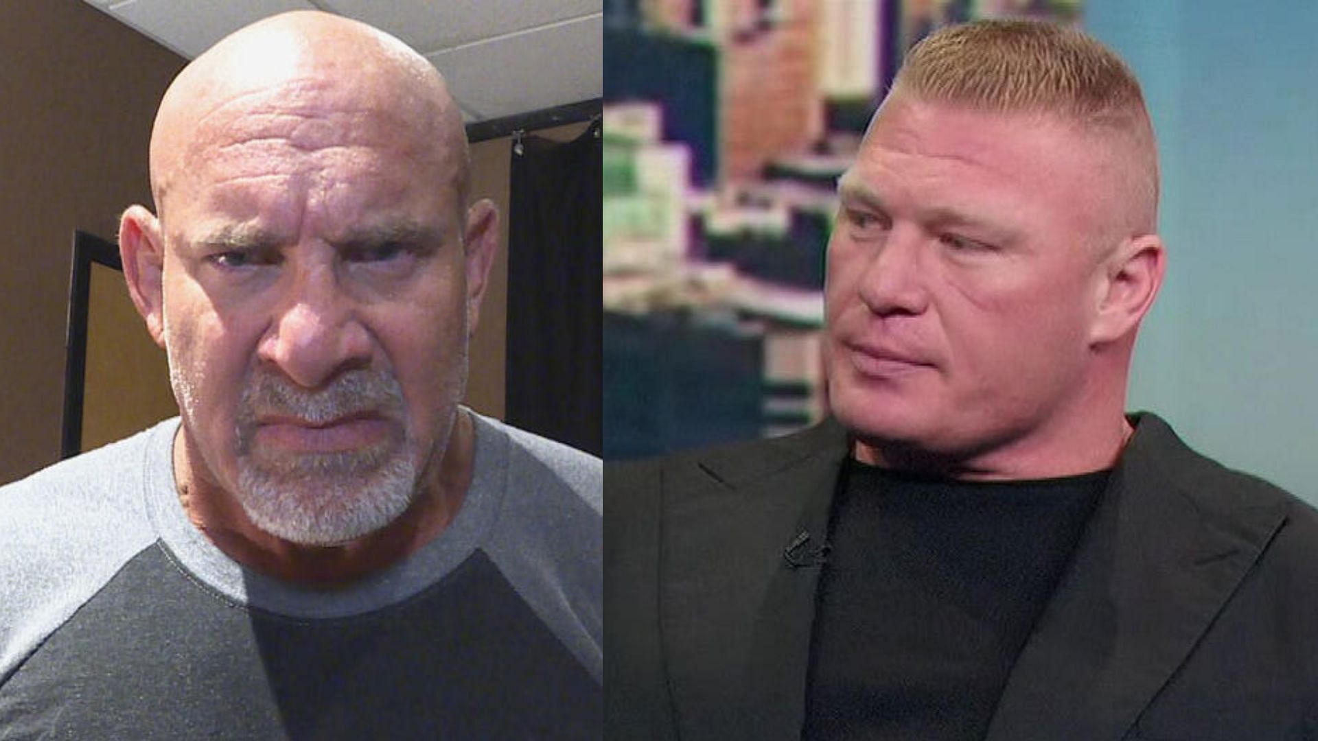 Goldberg and Brock Lesnar (Images via WWE.com)