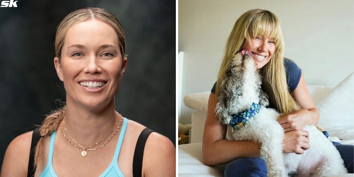 Danielle Collins (L) with her pet dog Quincy (R) [Image Source: Getty Image &amp; Instagram/@danimalcollins]