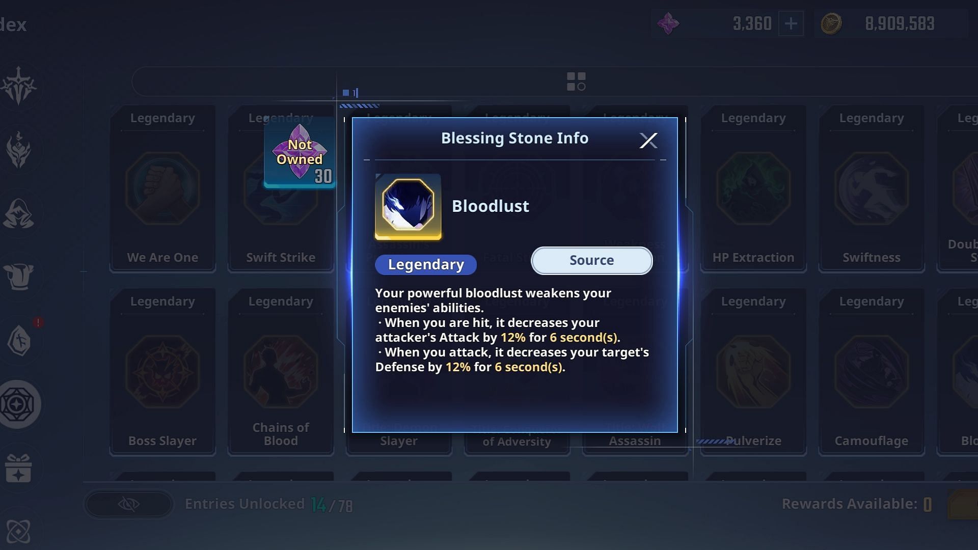 The Bloodlust Blessing Stone (Image via Netmarble)