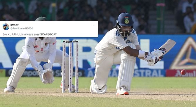 "Easy SCAPEGOAT" - Fans react as KL Rahul dropped for 2024 2nd IND vs NZ Test