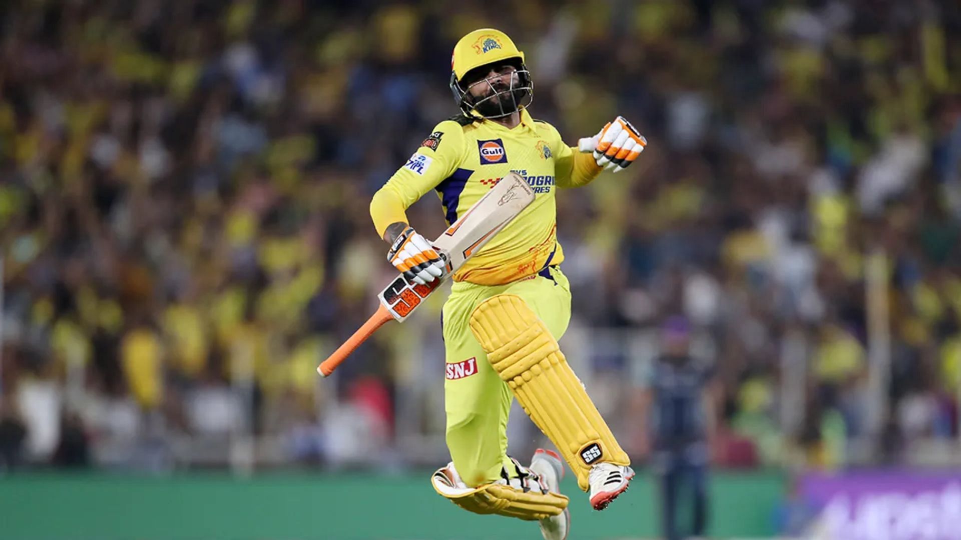 Ravindra Jadeja celebrating after the winning hit (Image credits: BCCI)