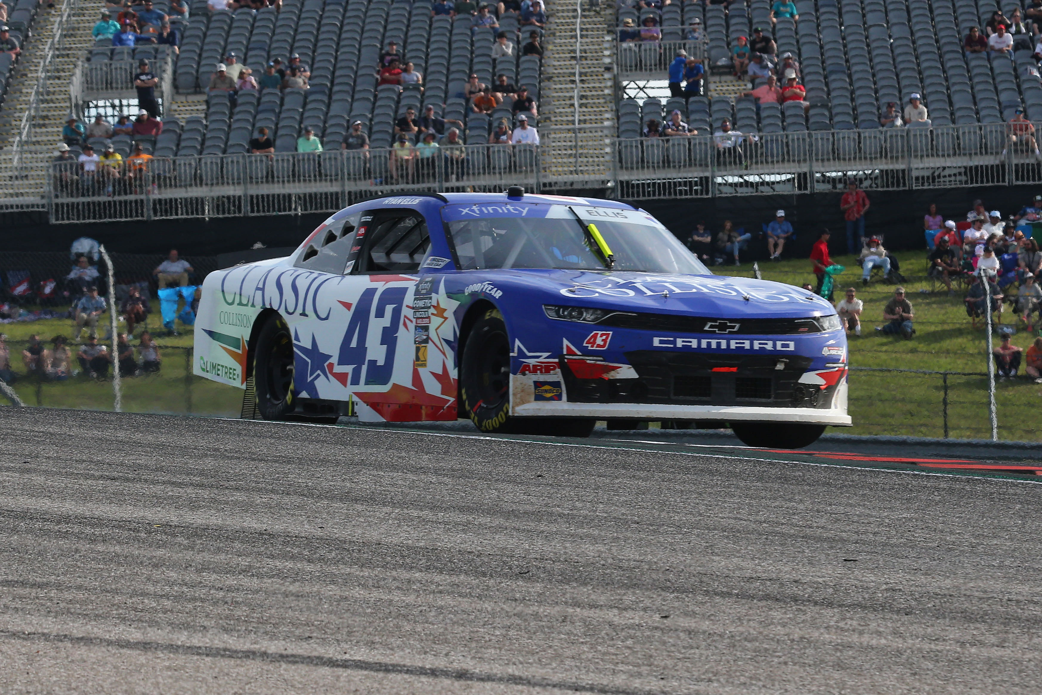 NASCAR Xfinity driver Ryan Ellis (43) during the Focused Health 250 at Circuit of the Americas. Mandatory Credit: Michael C. Johnson-Imagn Images.