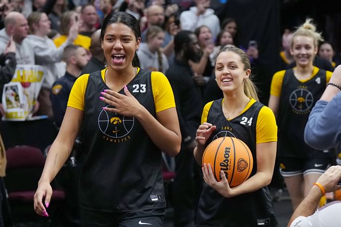 Iowa forward Jada Gyamfi has warm reaction to Gabbie Marshall being Ruler of the Jungle before Bengals game