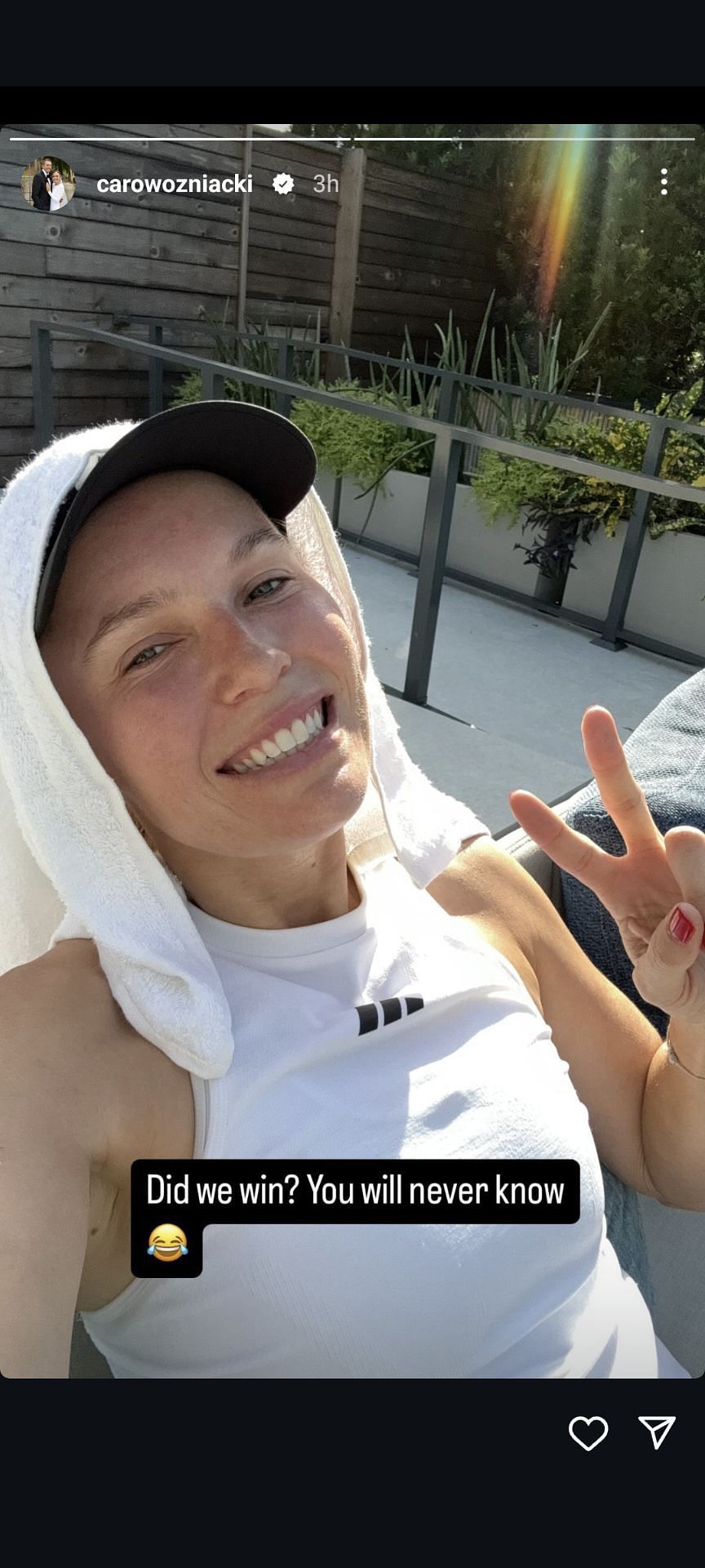 Caroline Wozniacki's Instagram Story. (Image: Instagram @carowozniacki)