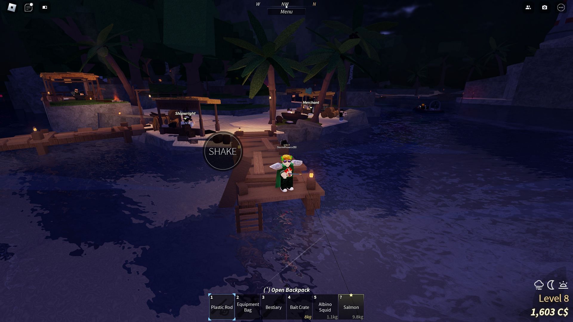 You can fish at different locations to get a better catch (Image via Roblox)