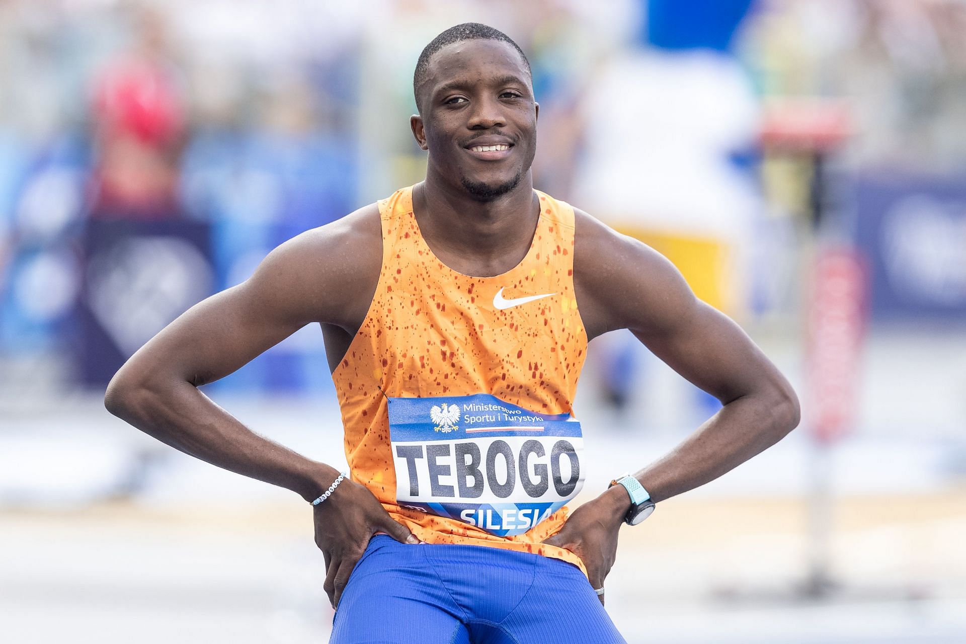 Letsile Tebogo during athletics Wanda Diamond League meeting in Chorzow, Poland. (Photo via Getty Images)