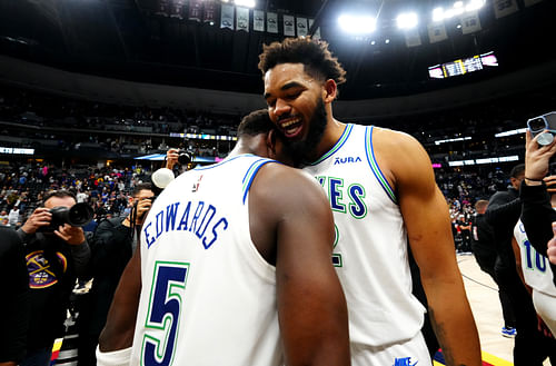 Anthony Edwards speaks about Karl-Anthony Towns trade. (Photo: IMAGN)