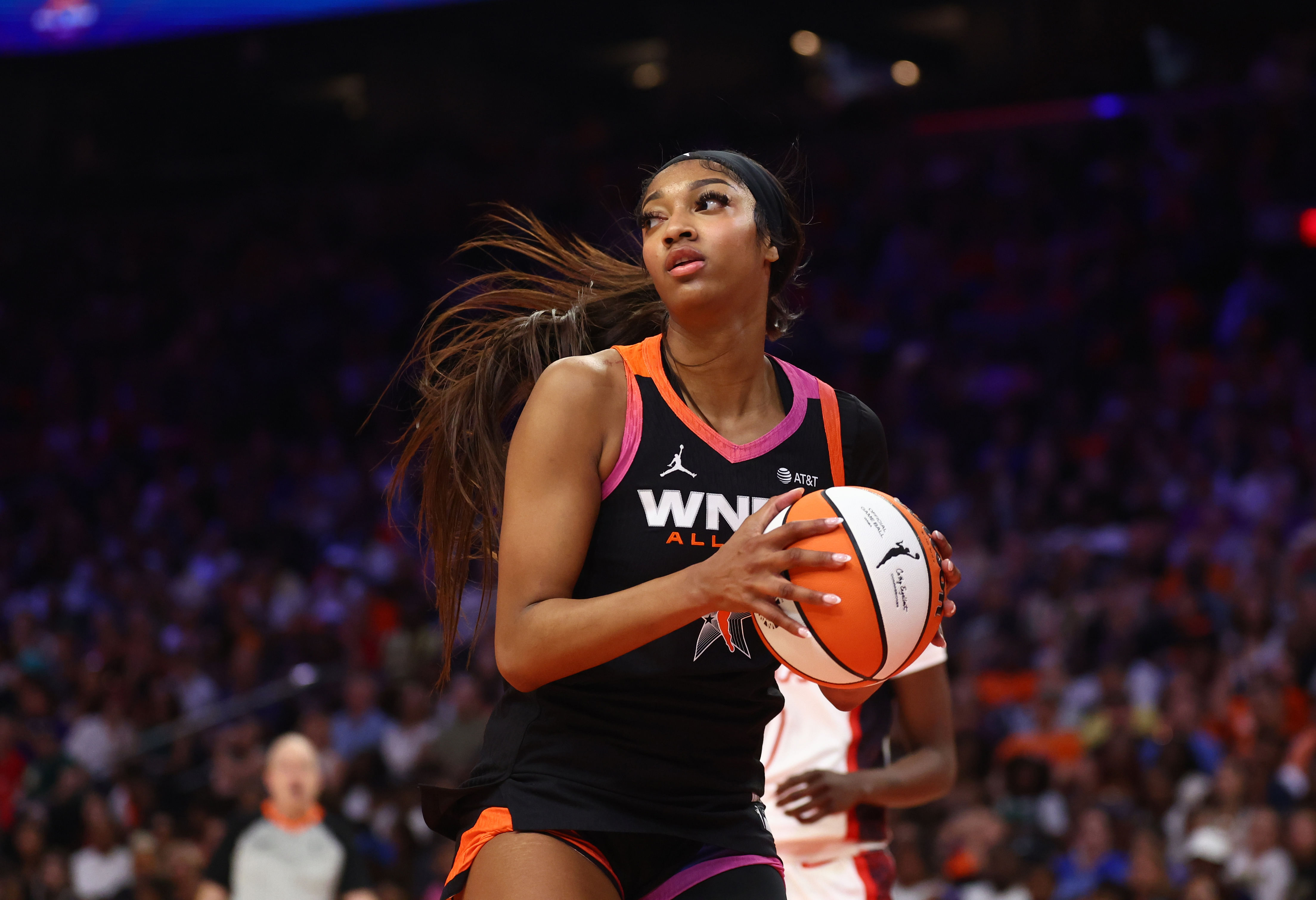 Chicago Sky player Angel Reese during the WNBA All Star Game at Footprint Center. Photo Credit: Imagn