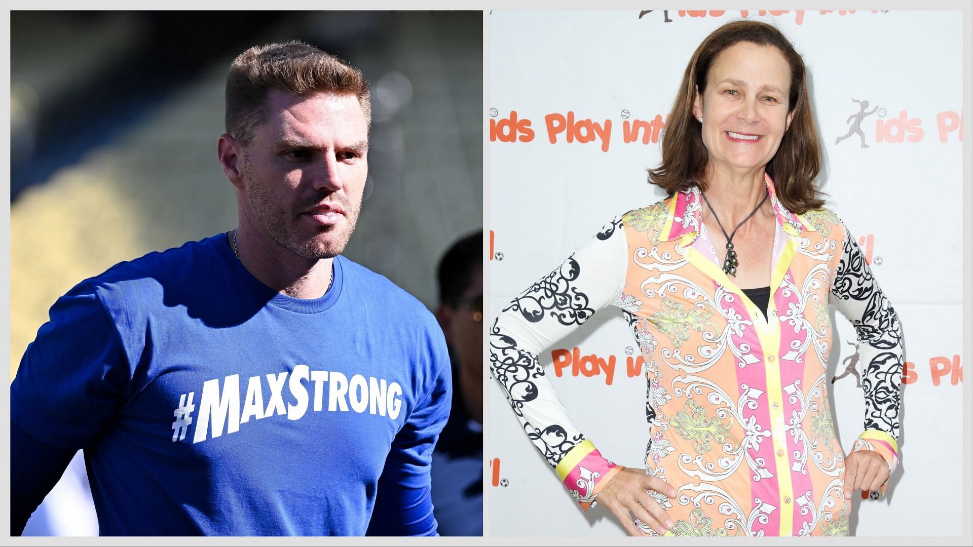 Freddie Freeman (L) and Pam Shriver (R) (Image Source: Getty)