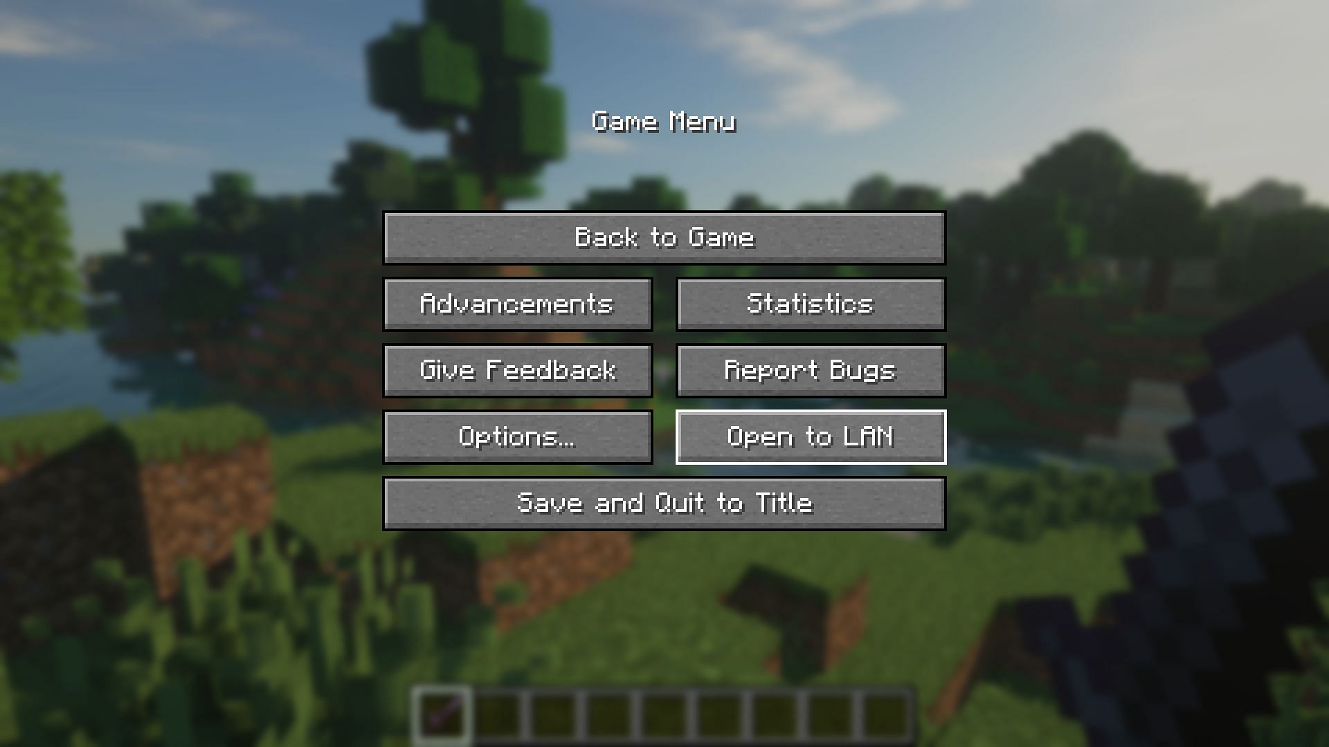 Turn on LAN mode to stop Minecraft from pausing (Image via Mojang Studios)