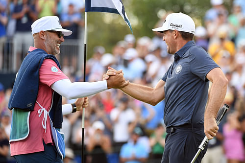 Keegan Bradley and Scott Vail (Image via Imagn).