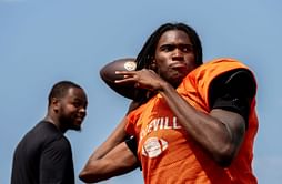 Oregon WR commit Dakorien Moore reacts to 5-star LSU QB commit Bryce Underwood's post on IG