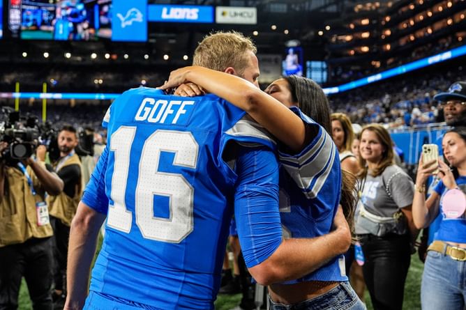 Jared Goff's wife Christen Harper celebrates Lions QB's historic 18-of-18 night after Monday Night Football win vs Seattle