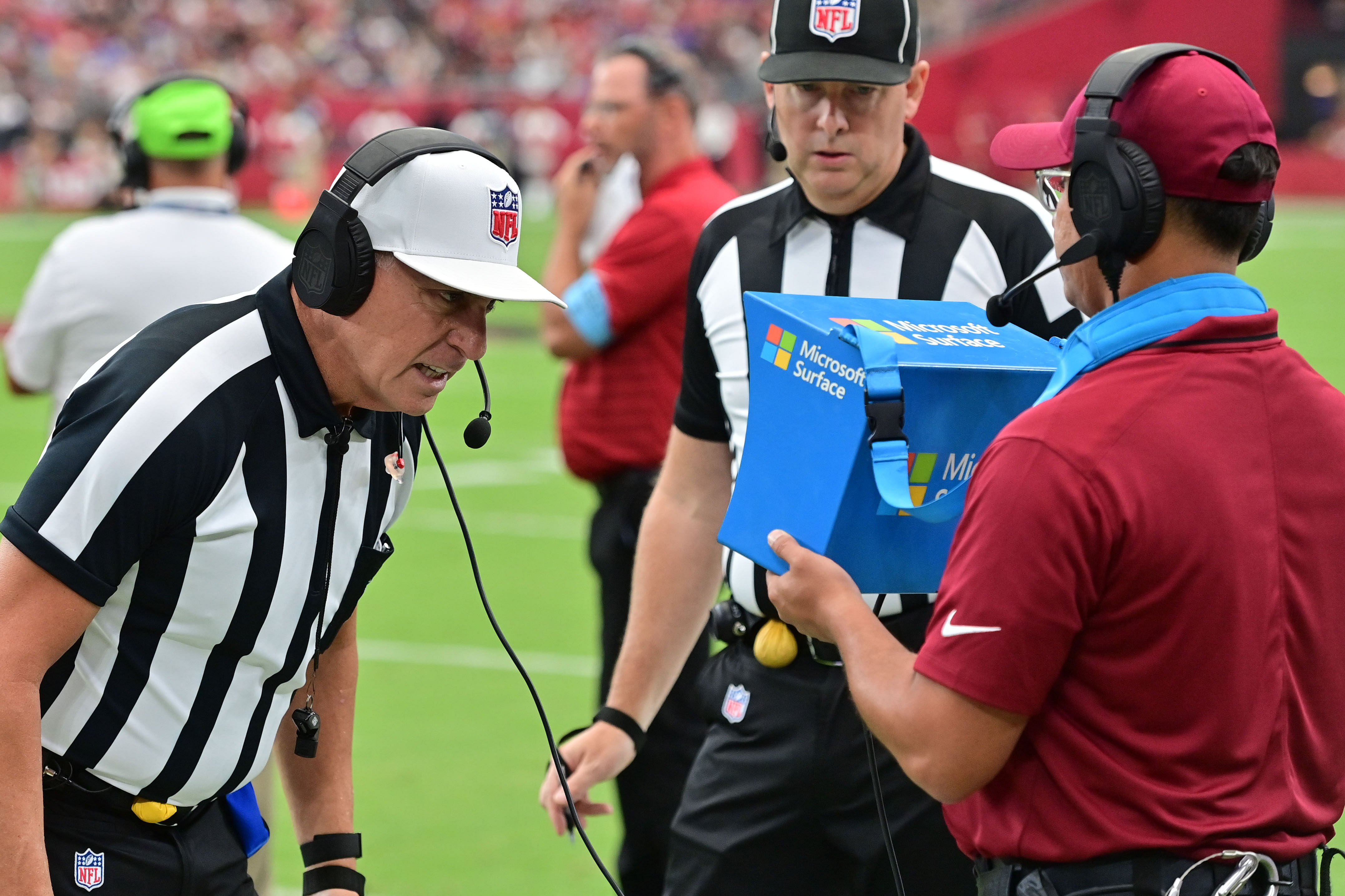 John Hussey (L) will officiate the Cowboys vs. Lions game - Source: Imagn