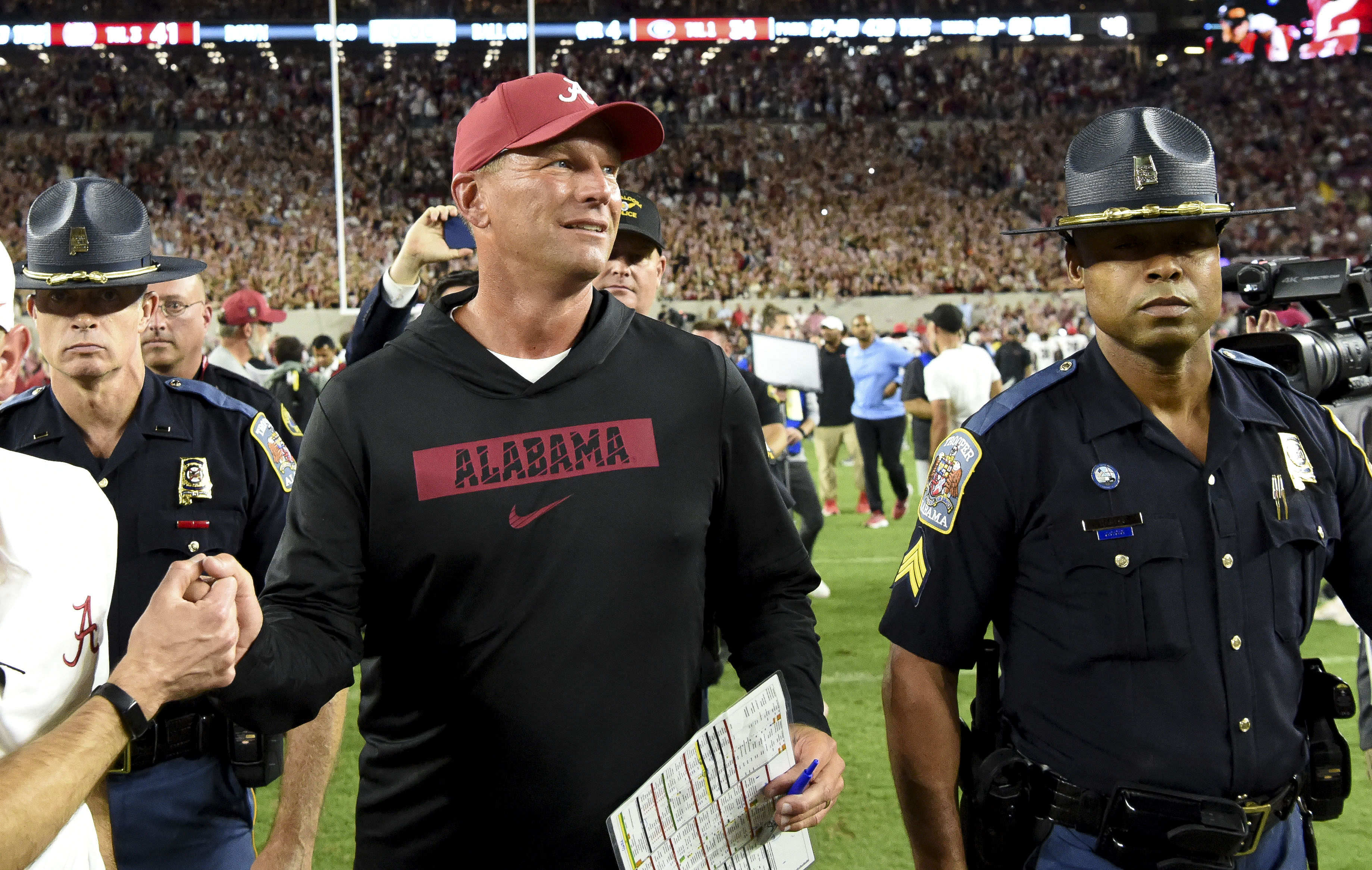 New coach Kalen DeBoer has Alabama on track to reach the College Football Playoff. (Photo Credit: IMAGN)