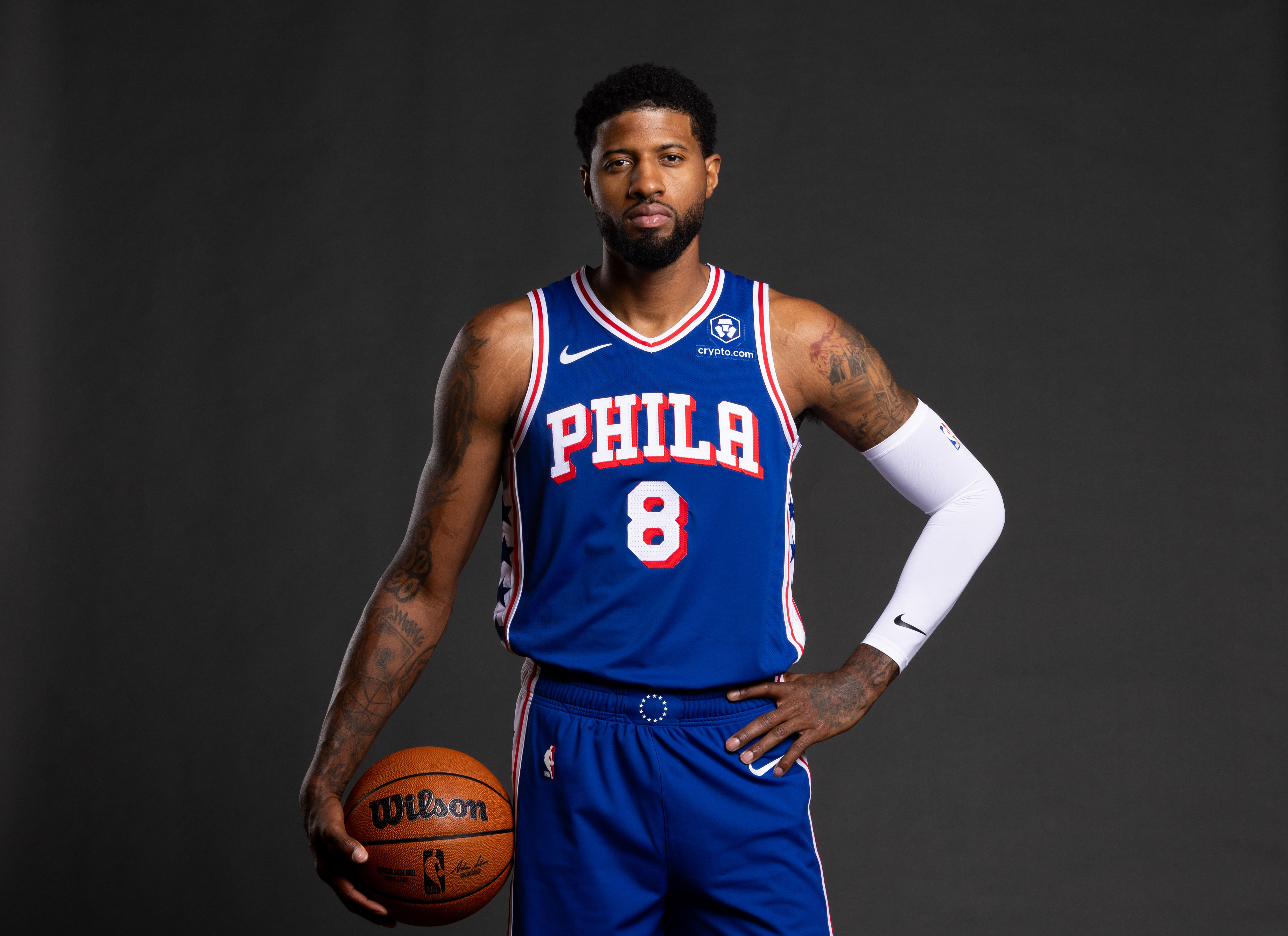 Philadelphia 76ers star Paul George at Media Day - Source: Imagn