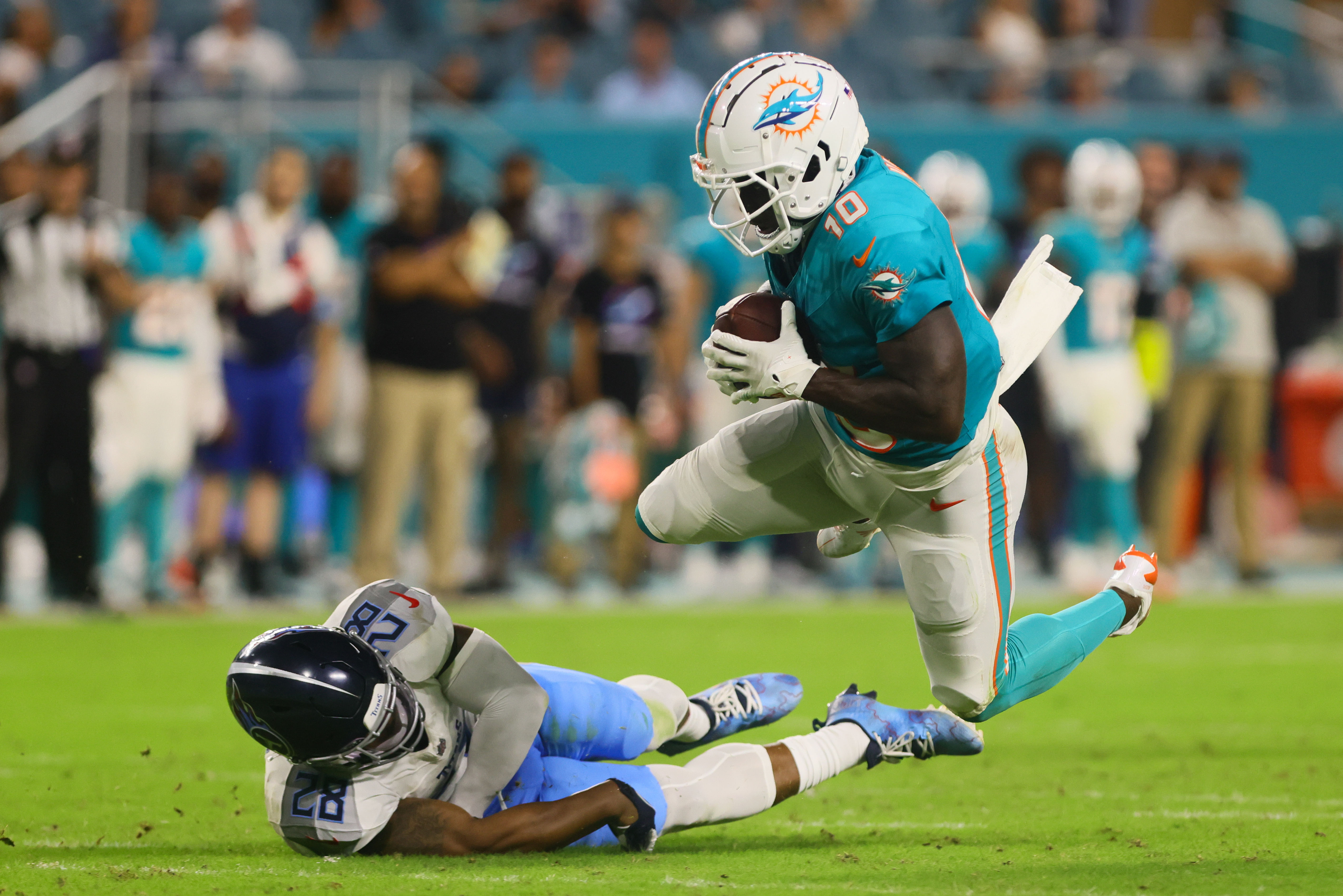 Tyreek Hill at Tennessee Titans at Miami Dolphins - Source: Imagn