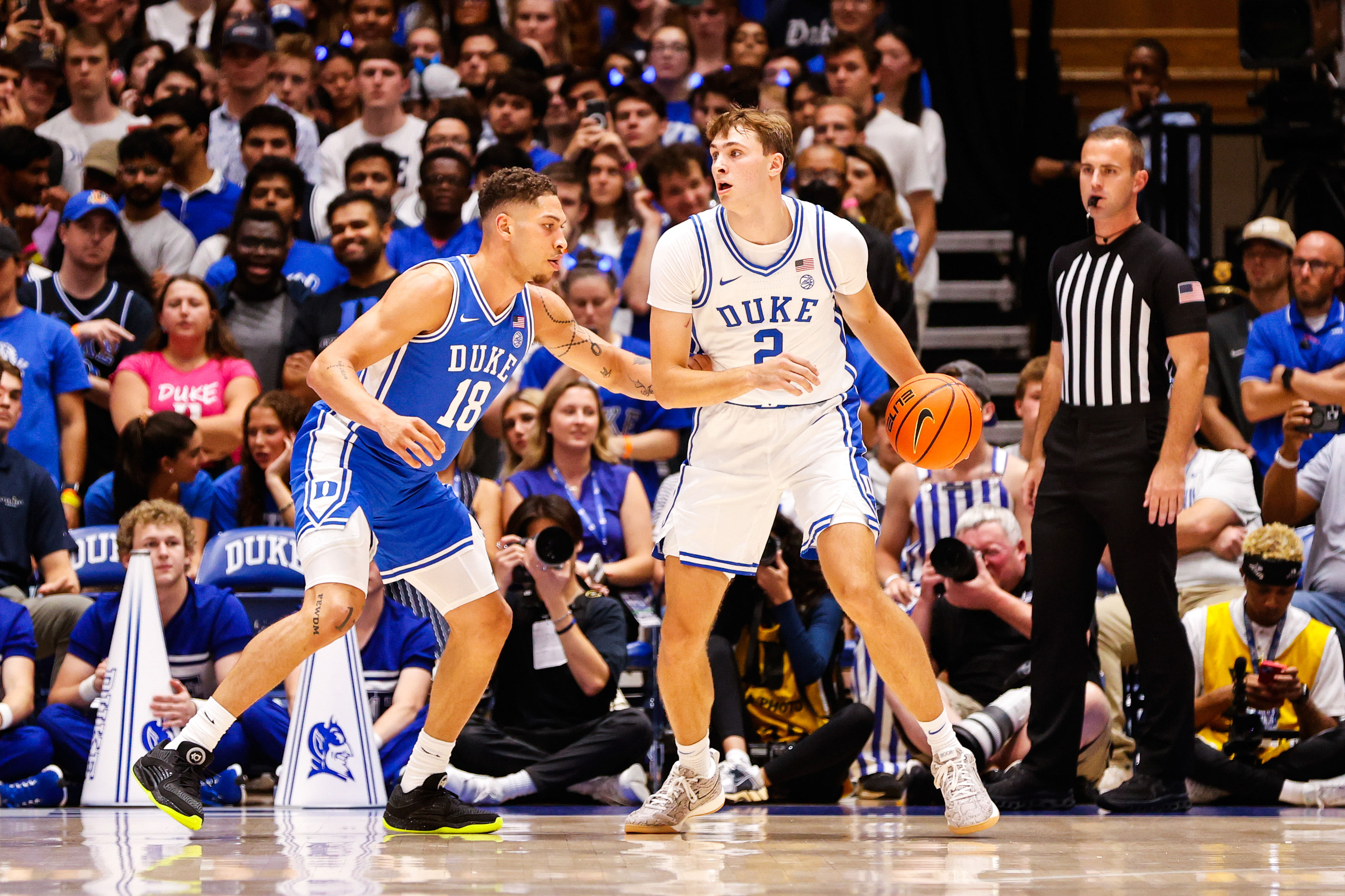 Mason Gillis played 19 minutes in the Blue Devils&#039; exhibition match against the Lincoln Lions. (IMAGN)