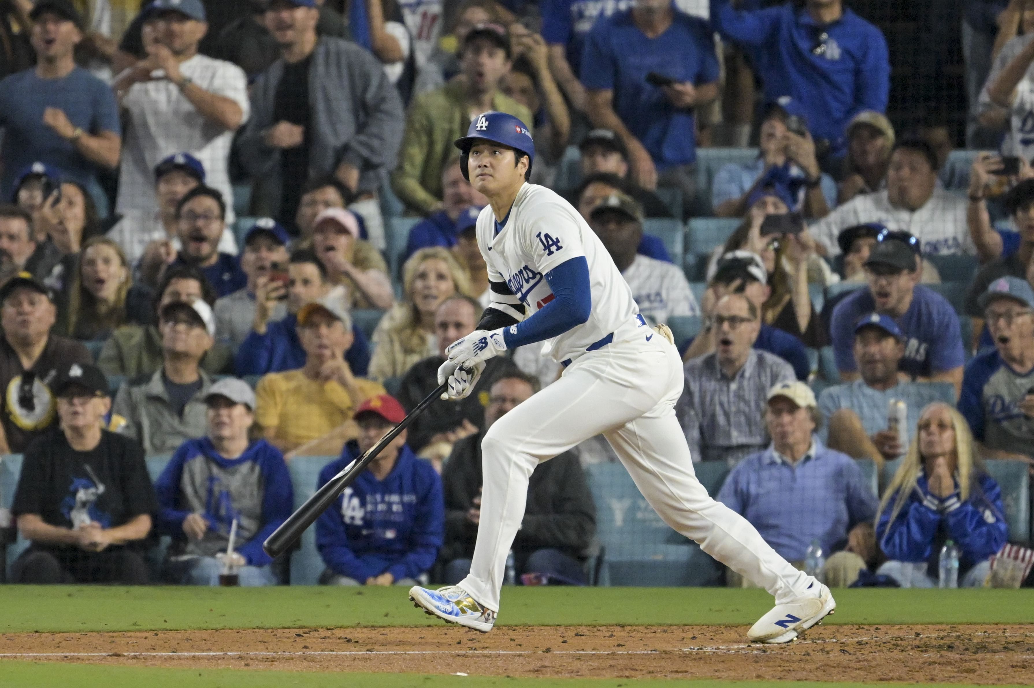 Shohei Ohtani marked his first playoff game with a home run in the NLDS Game 1 (Photo Credit: IMAGN)