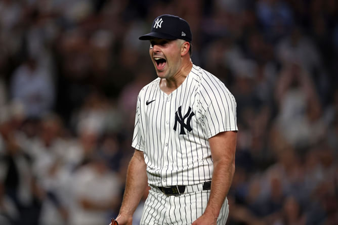 Watch: Carlos Rodón ignites the Yankees crowd after striking out the Royals in a dominant first inning