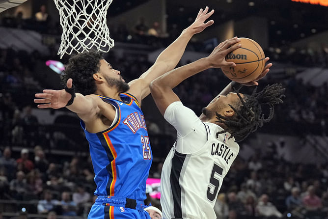Watch: Spurs rookie Stephon Castle impresses with statement poster dunk against OKC