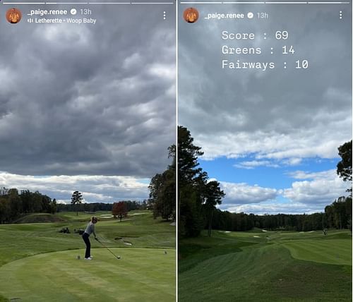 Stills from Paige Spiranac's Instagram story (@_paige.renee)