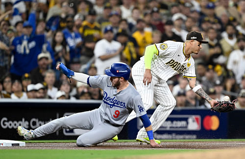 NLDS-Los Angeles Dodgers at San Diego Padres - Manny Machado (Photo via IMAGN)