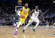 Los Angeles Lakers forward LeBron James drives to the basket against Milwaukee Bucks at Fiserv Forum. Photo Credit: Imagn