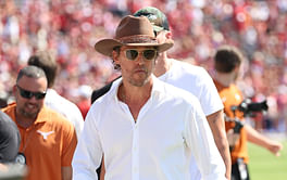 Matthew McConaughey is joined by Country music sensation to cheer for Longhorns ahead of Red River Rivalry game