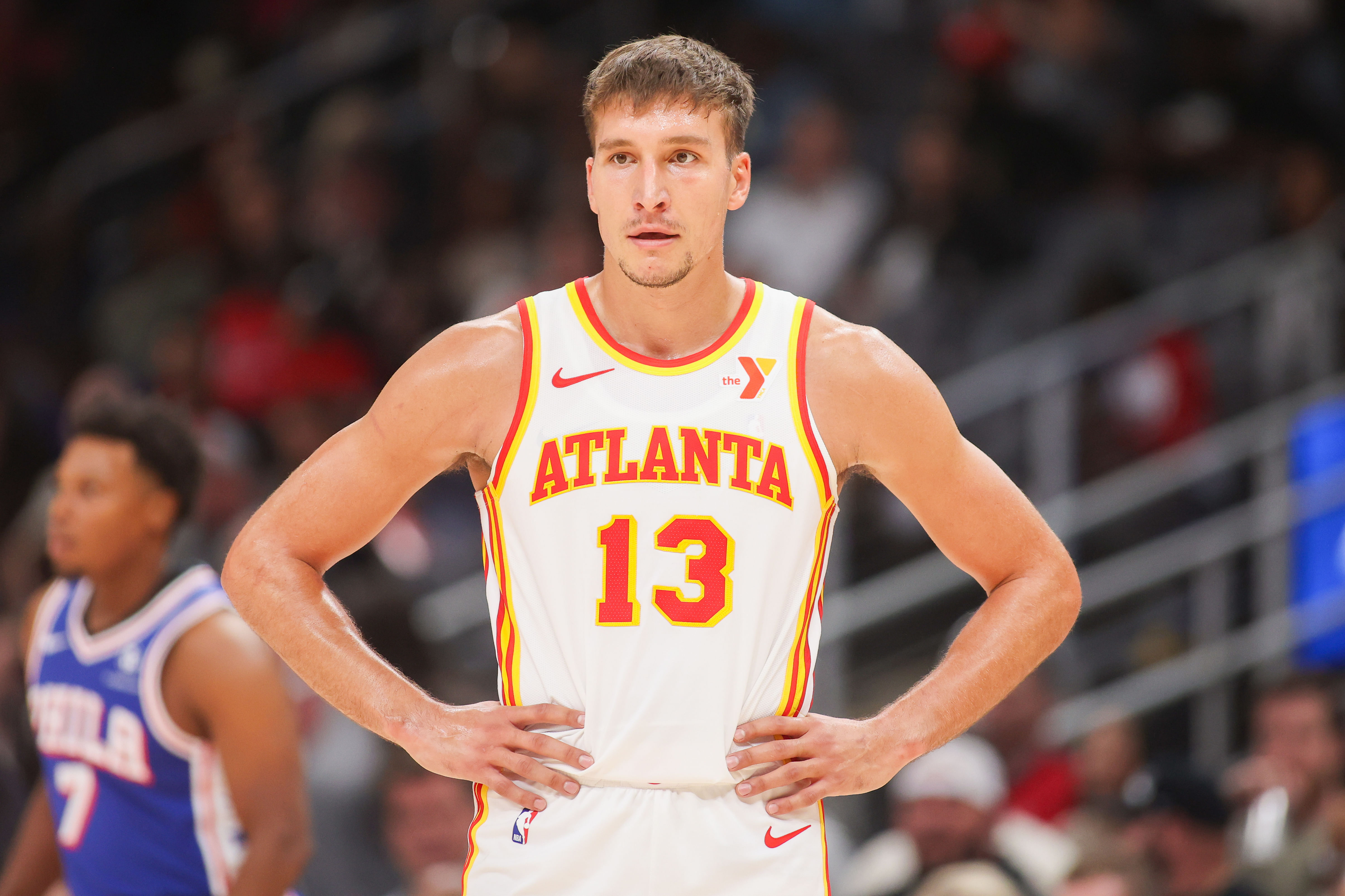 Atlanta Hawks shooting guard Bogdan Bogdanovic (Image Credit: Brett Davis-Imagn Images)